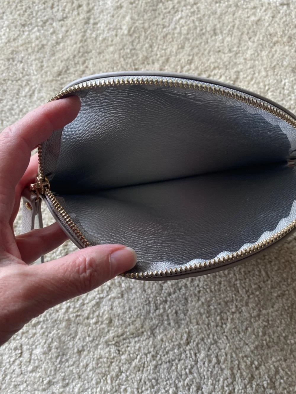 Remi/Reid Wristlet Bag/Clutch Purse-Grey Vegan Leather